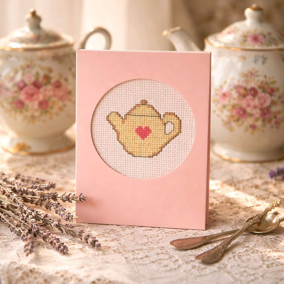 Thumbnail: handcrafted greeting card of teapot 