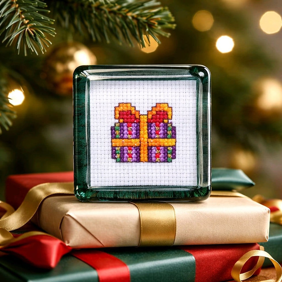 Paperweight with cross stitch present ideal gift for any occasion