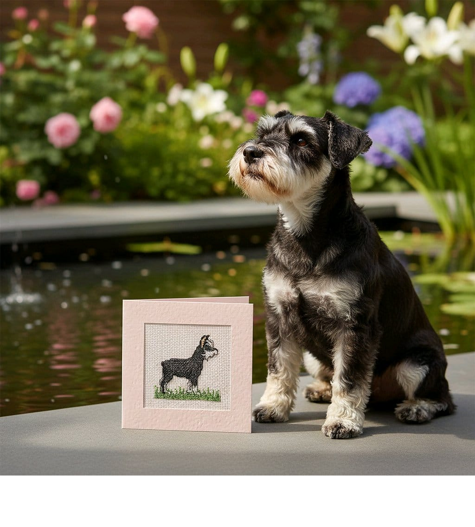 Thumbnail: handcrafted card of miniature schnauzer dog
