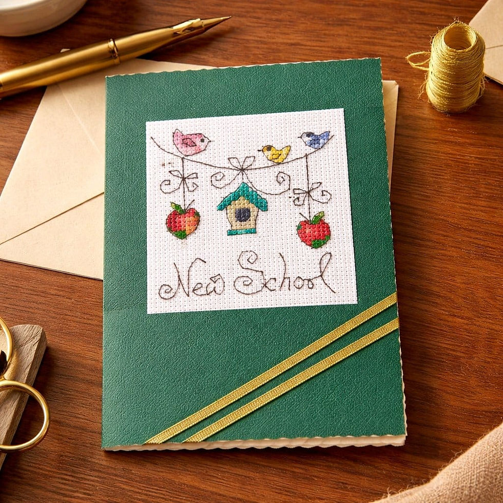 Thumbnail: handcrafted 'New School' card