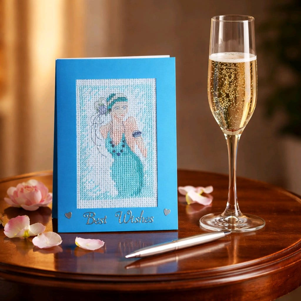 handcrafted greeting card of a 1920's dressed lady