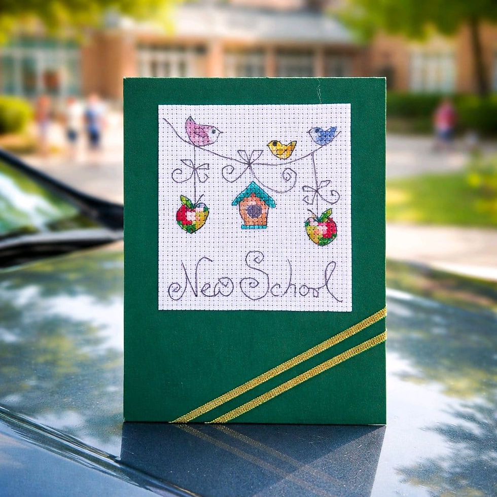 handcrafted 'New School' card