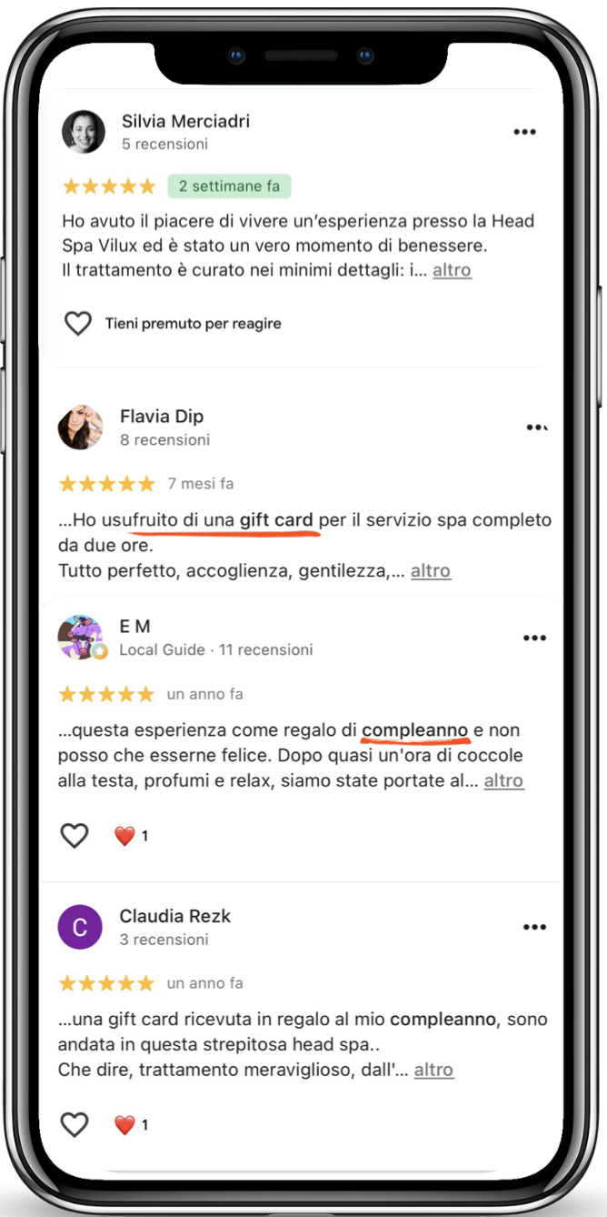 Recensioni per il regalo benessere a Torino