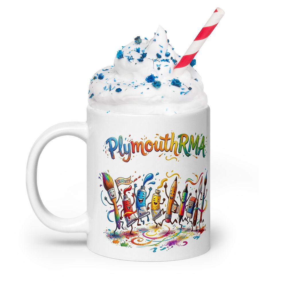 Thumbnail: PlymouthRMA Art White glossy mug