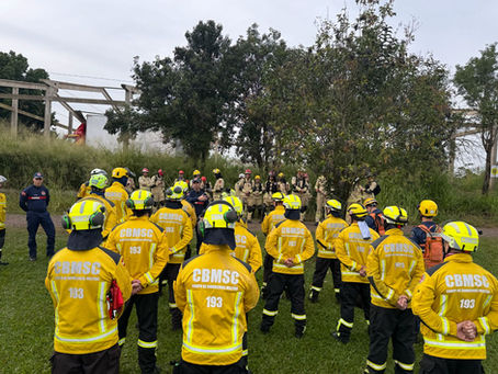 El Niño leva bombeiros militares de SC a participarem de simulado no RS