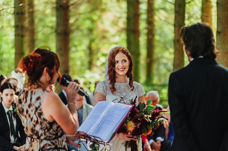 fairytale woodland wedding setting in Leeds by Rachael Meyer, humanist celebrant, Newcastle