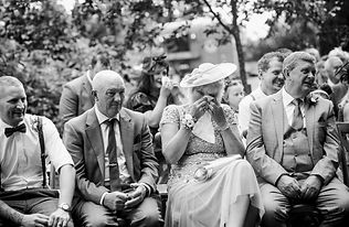 Guest reactions at a humanist wedding ceremony. Celebrant: Rachael Meyer, Yorkshire