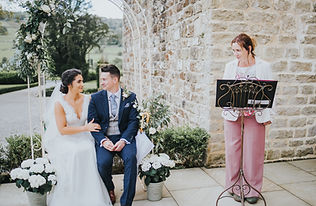 Humanist wedding ceremony at Grassfield Hall, Pateley Bridge. Photo by Cameron, Bright Sight Photography
