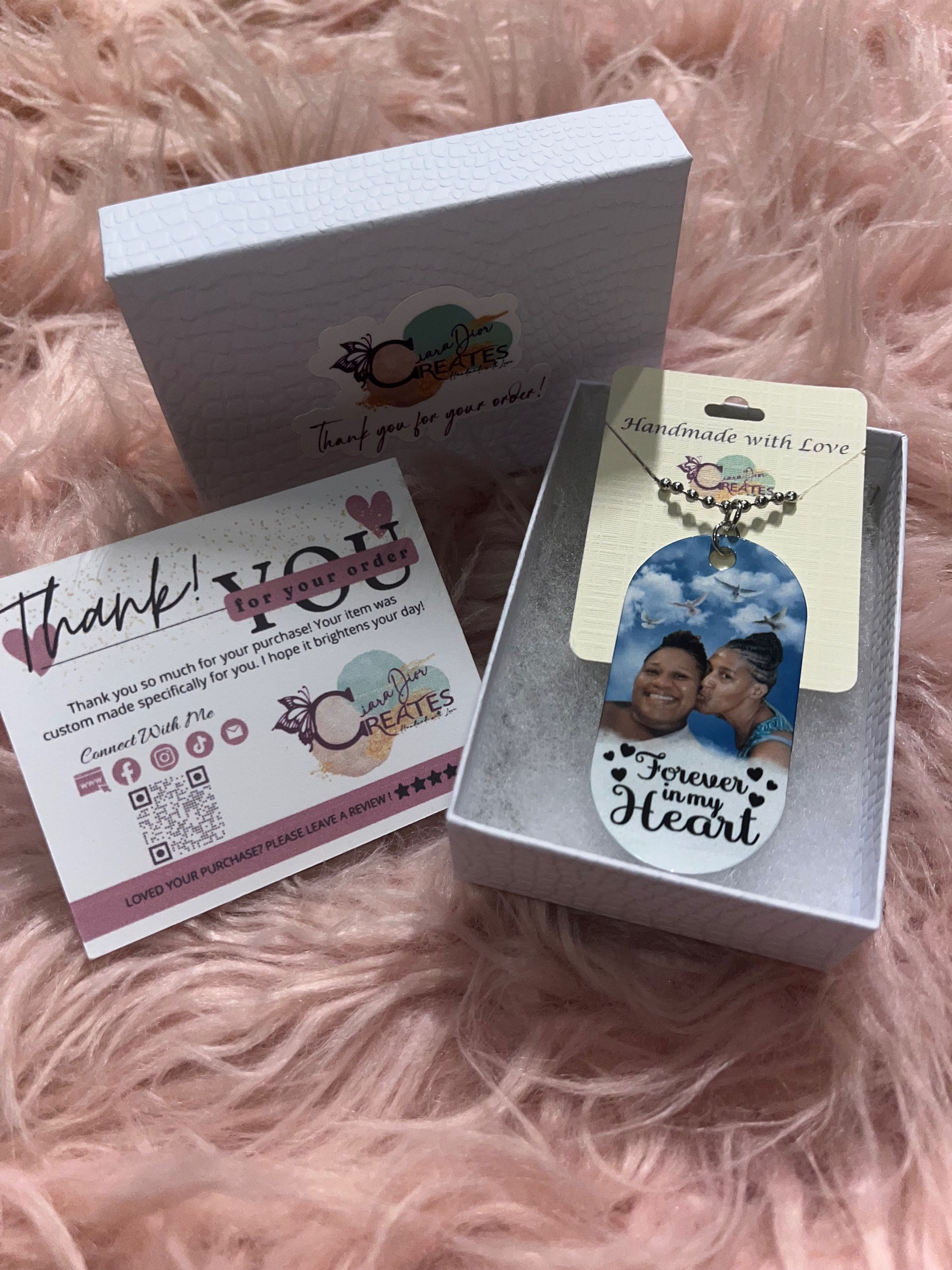 Memorial/Photo Dog Tag Necklace Remembrance Gift