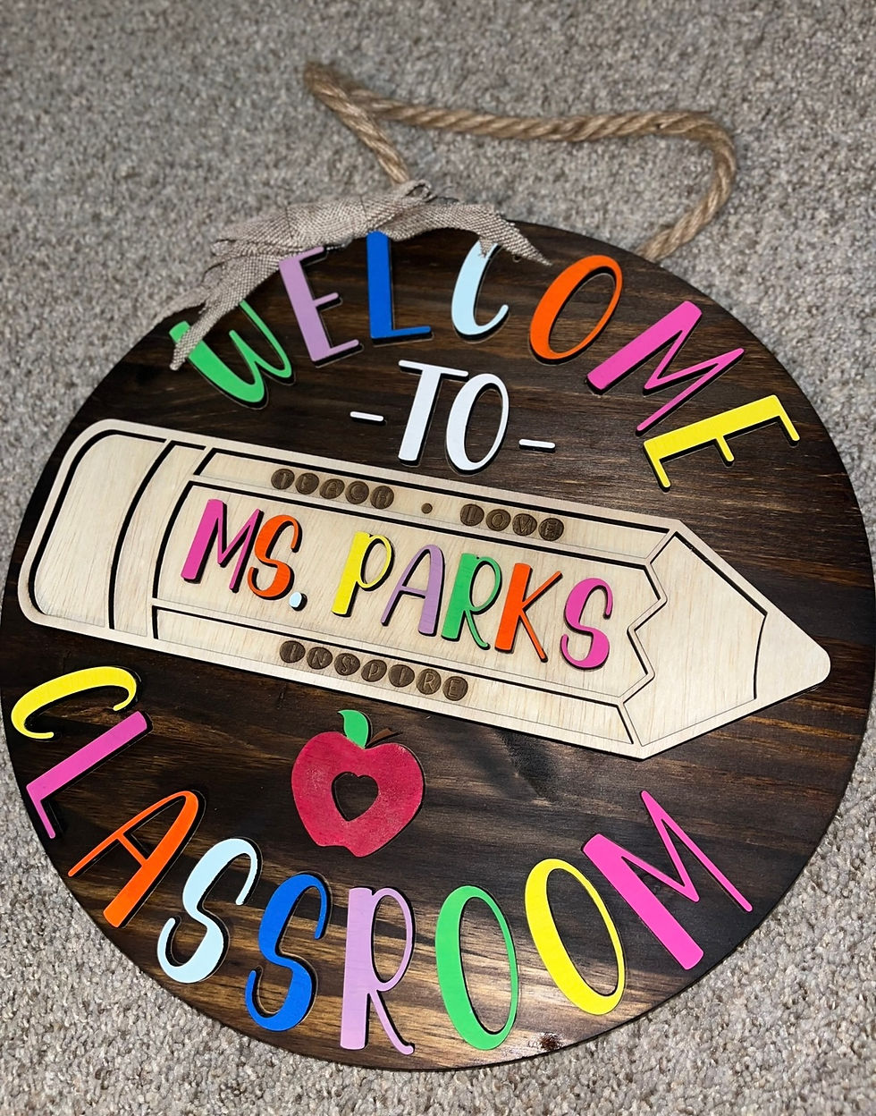 Thumbnail: Personalized 15" or 18" Teacher, Family Name, Welcome, Nursery Wood Round Sign