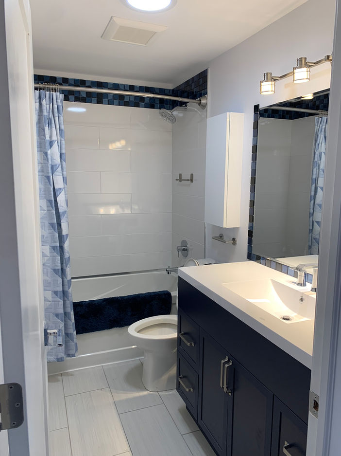 Blue modern bathroom