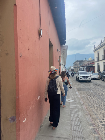 girls walking in Antigua