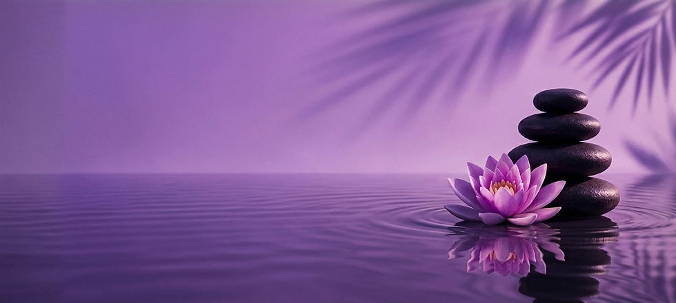 Massage stones and lotus flower