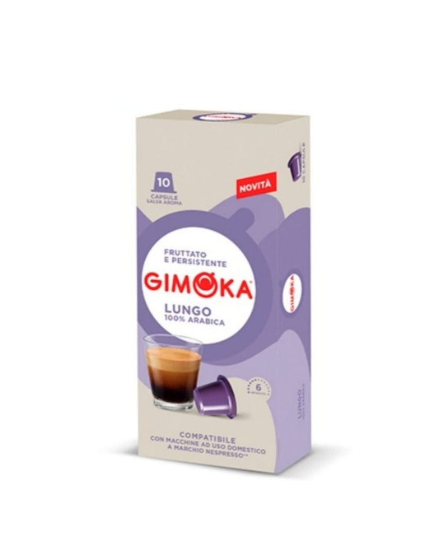 Cápsulas de Café Gimoka Lungo Compatibles con Nespresso 10 u Intensidad 6