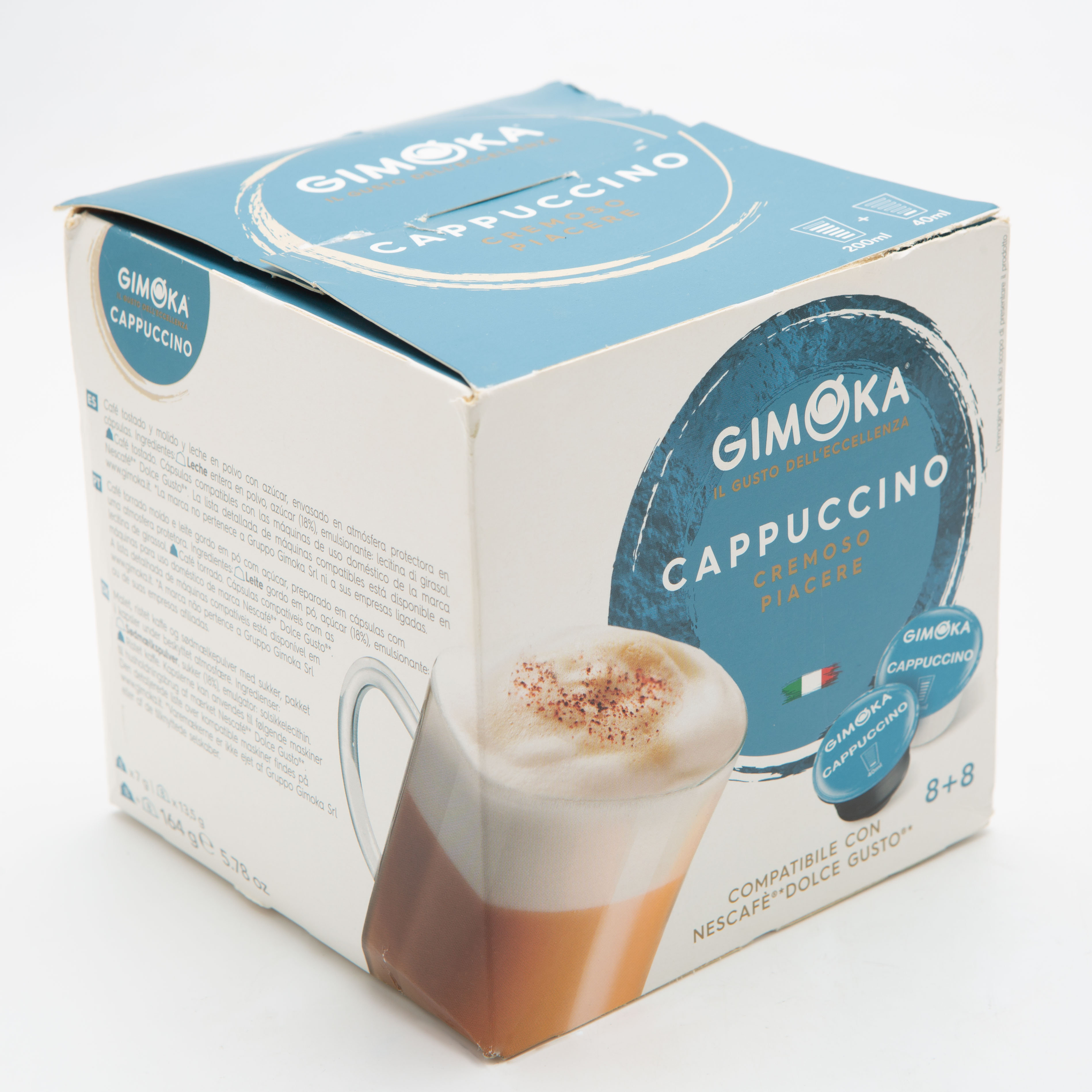 Cápsulas de Café Gimoka Cappuccino Compatibles con Dolce Gusto 16 caps- 8  beb | ZULQUI