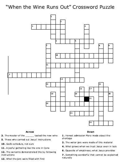A Crossword Puzzle for When the Wine Runs Out