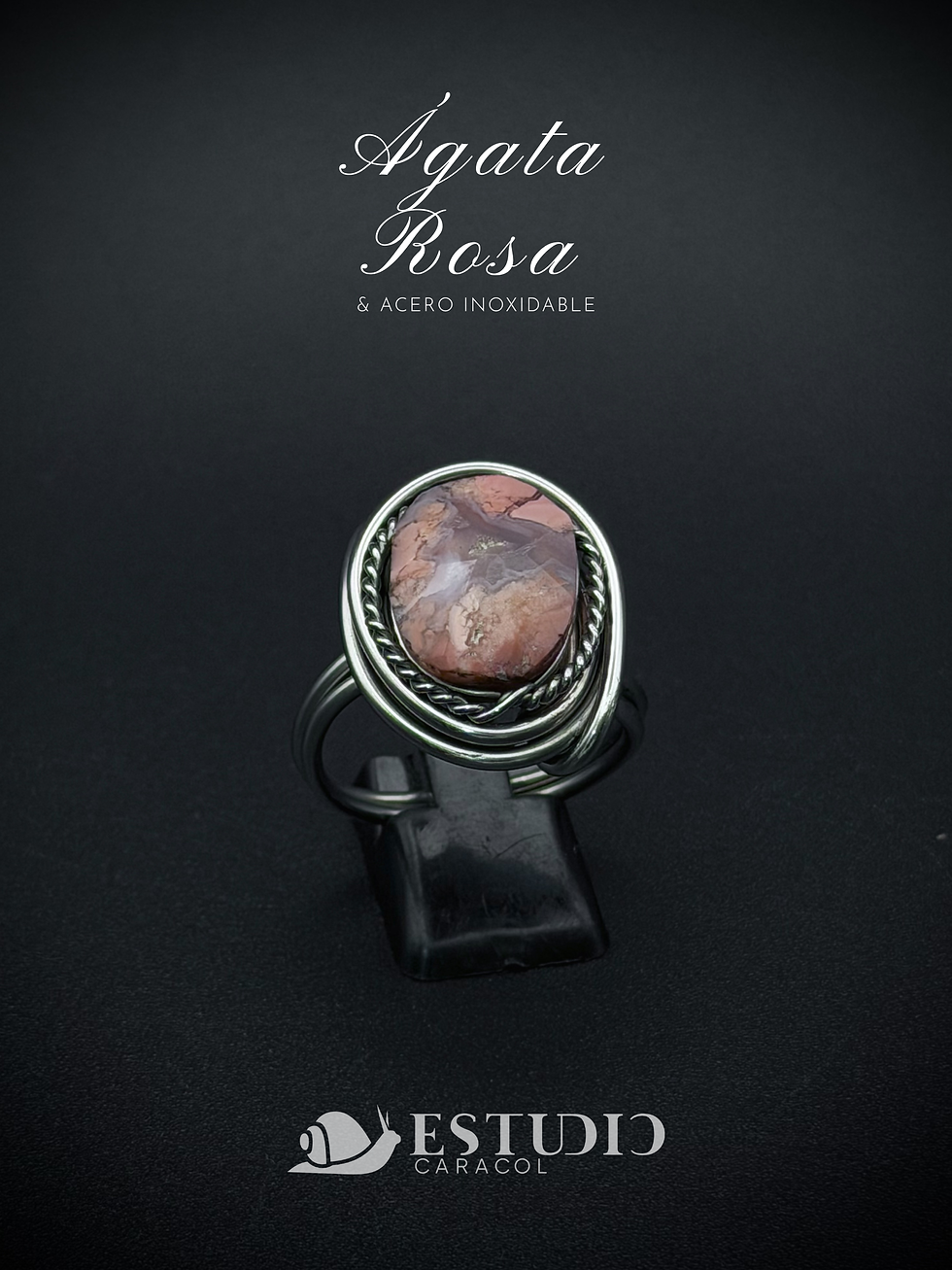 Miniatura: "ANILLO CRISÁLIDA" de Ágata Rosa - Oval