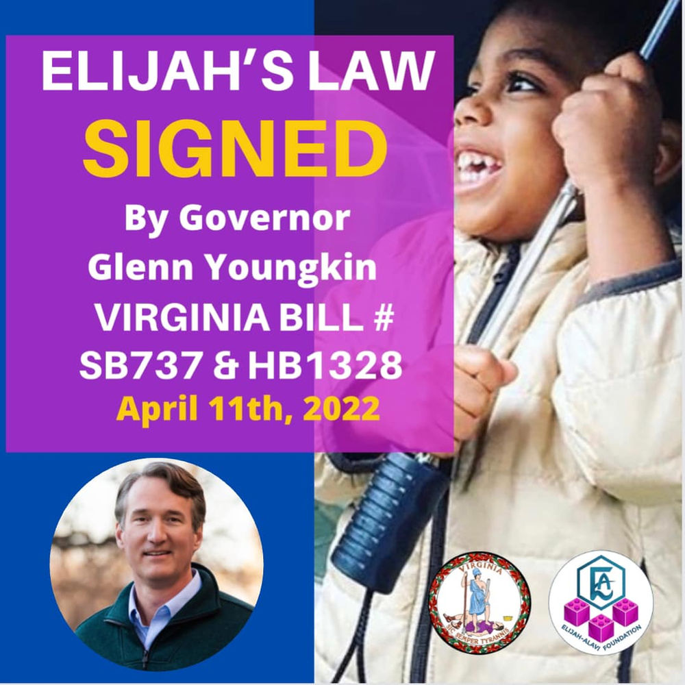 Elijah's Law Signed!Virginia.