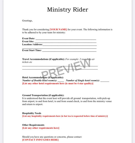 Ministry Rider Template | kingdom