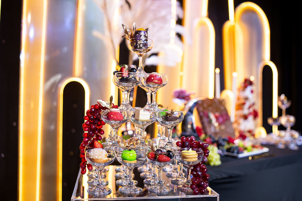 Thumbnail: Miniature European-style high tea desserts box Brisbane catering