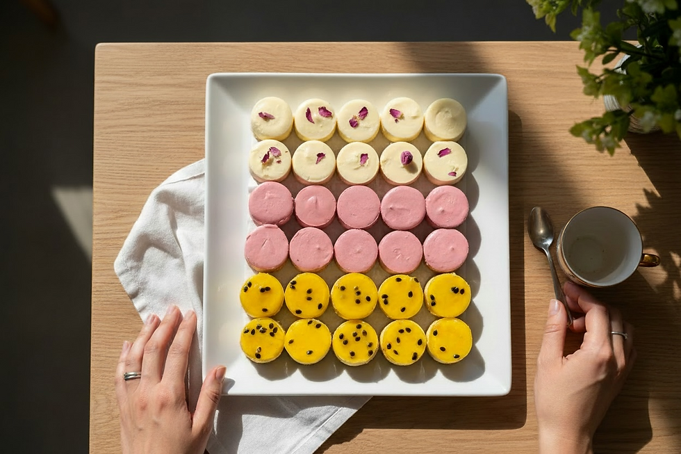 Petite Indulgence gluten free mini cheesecake collection for luxury dessert catering in Brisbane catering by ana