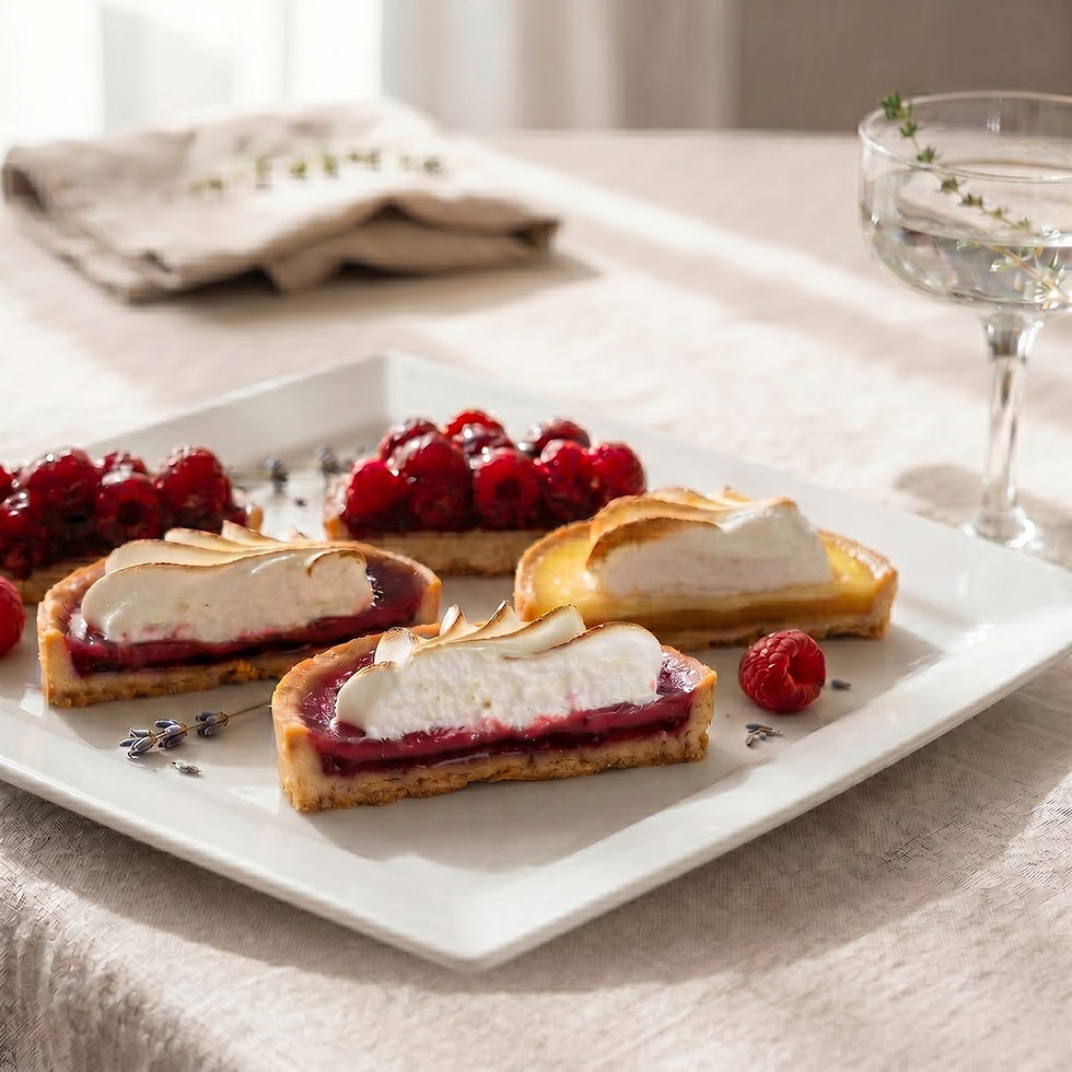 Thumbnail: Assortments of luxury French tarts Brisbane by Catering by Ana
