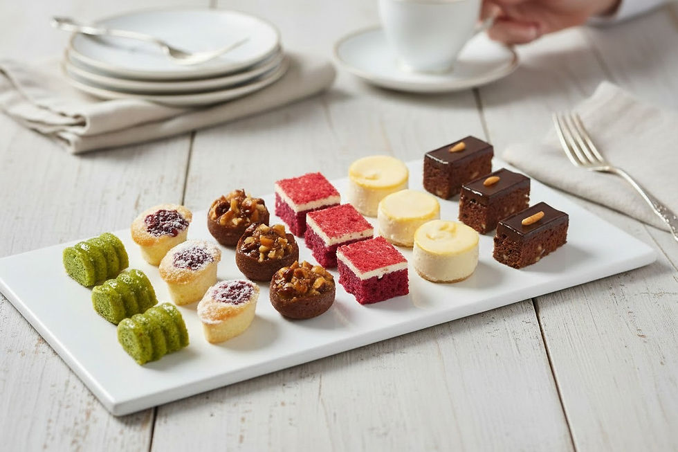 Flourless Petits Fours Selection of 36 luxury mini cakes for premium dessert catering in Brisbane