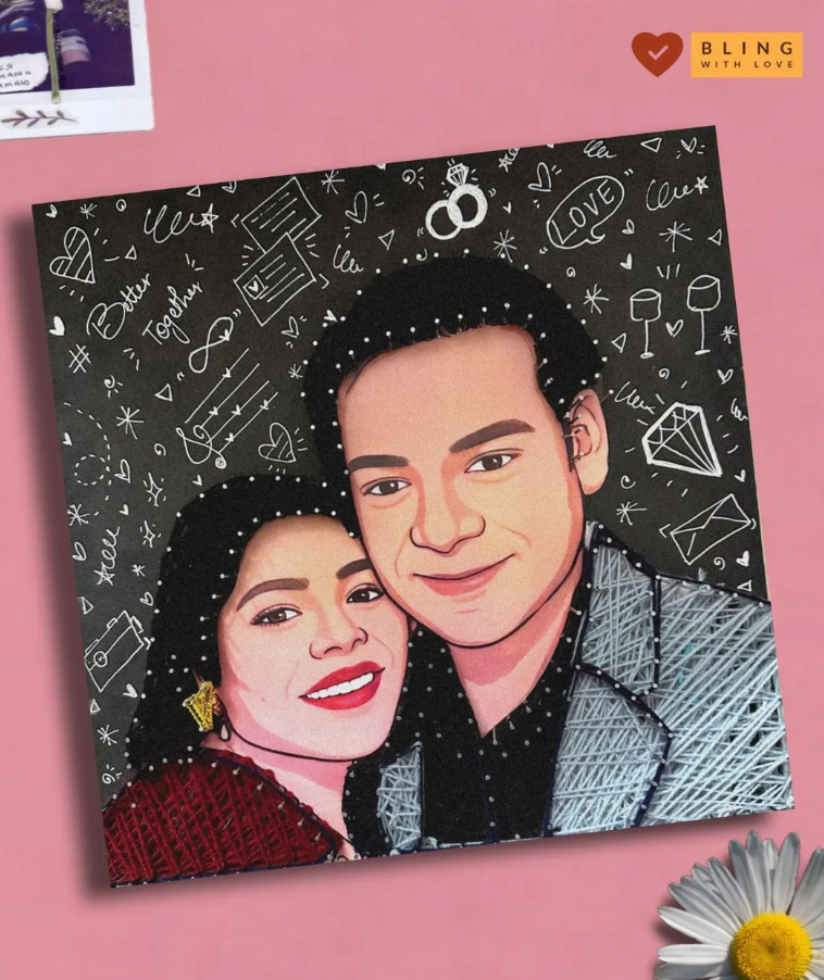 Thumbnail: Couple Illustration Portrait String Arts