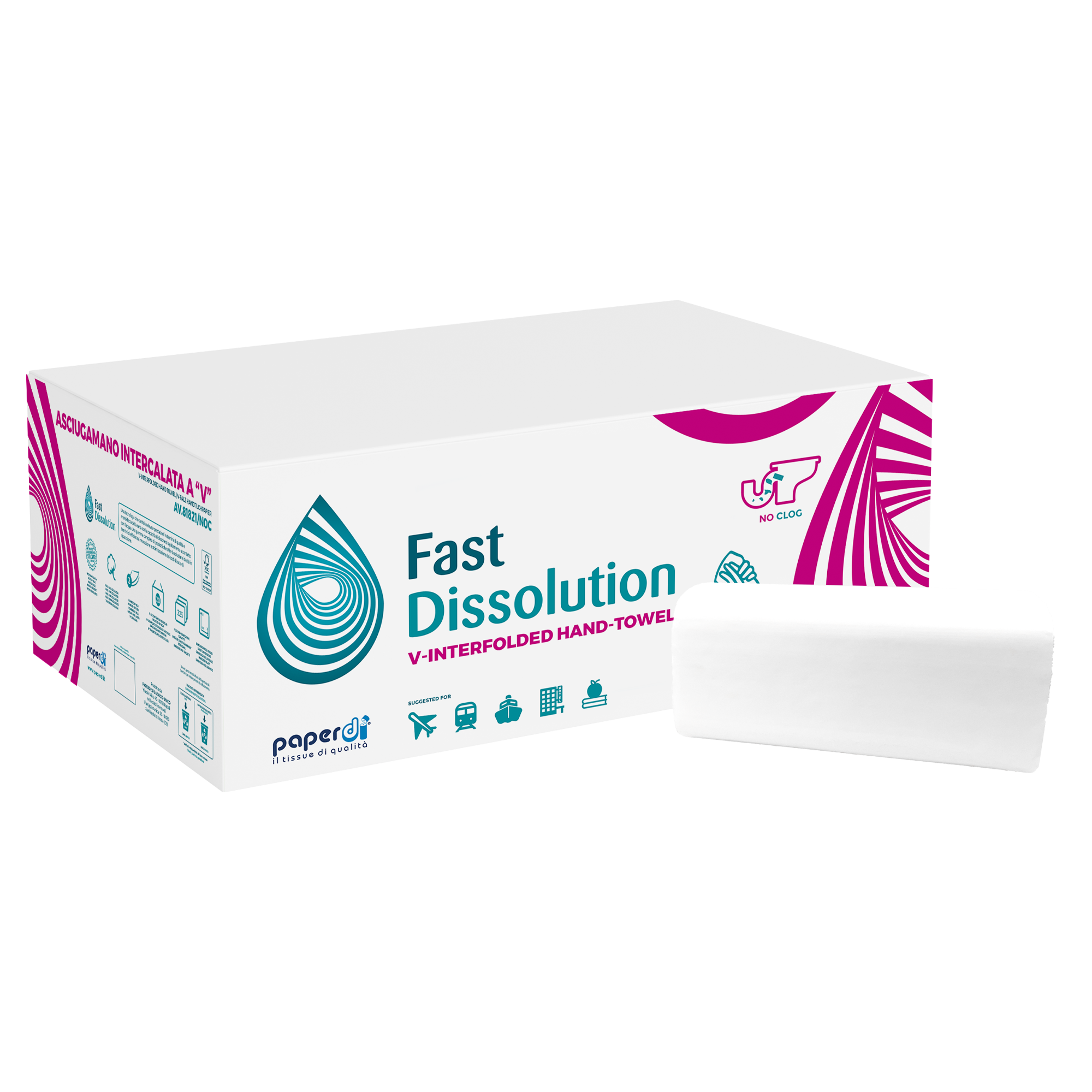 Asciugamani Intefogliati a V Idrosolubili Pz. 4500