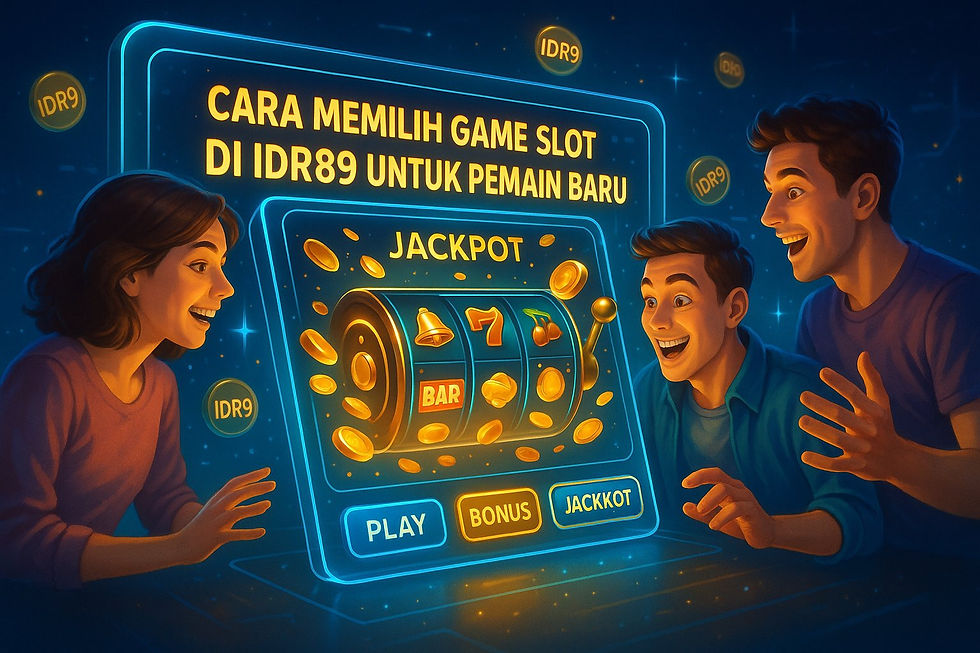 Slot mesin dengan jackpot, menampilkan grafik dan simbol keberuntungan di IDR89.