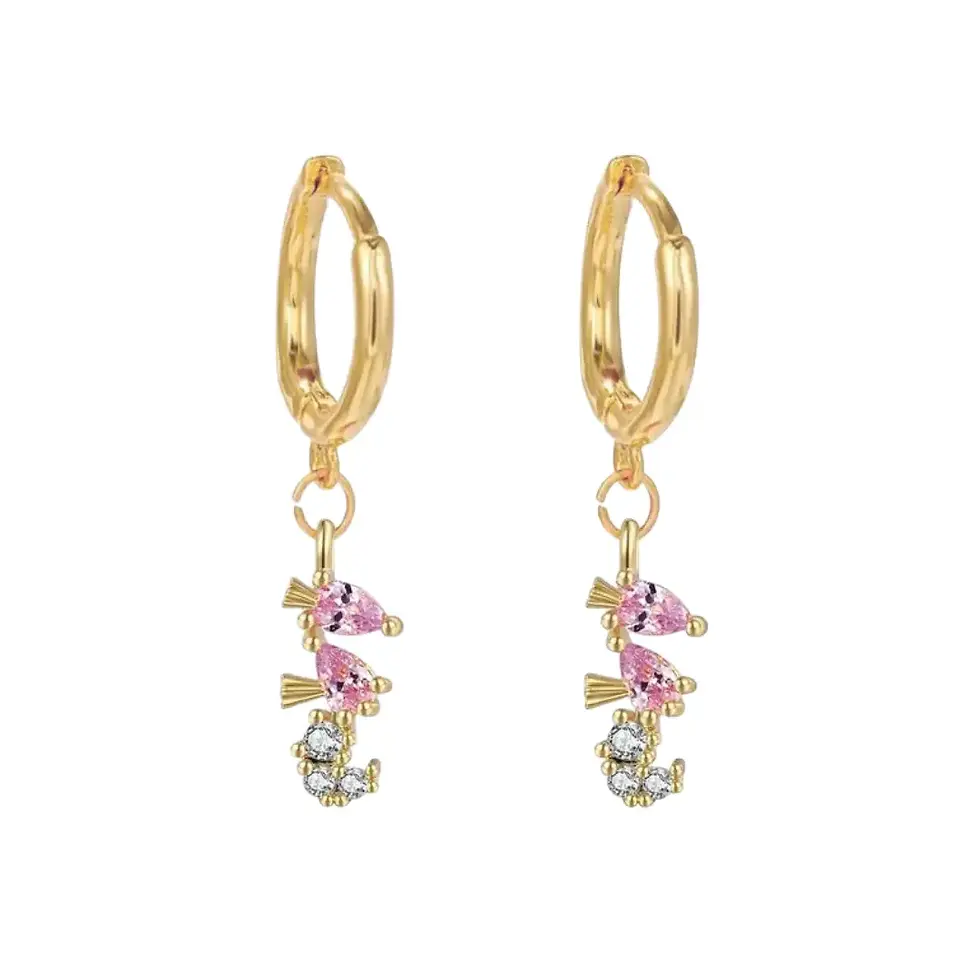 Oorbellen pink seahorse