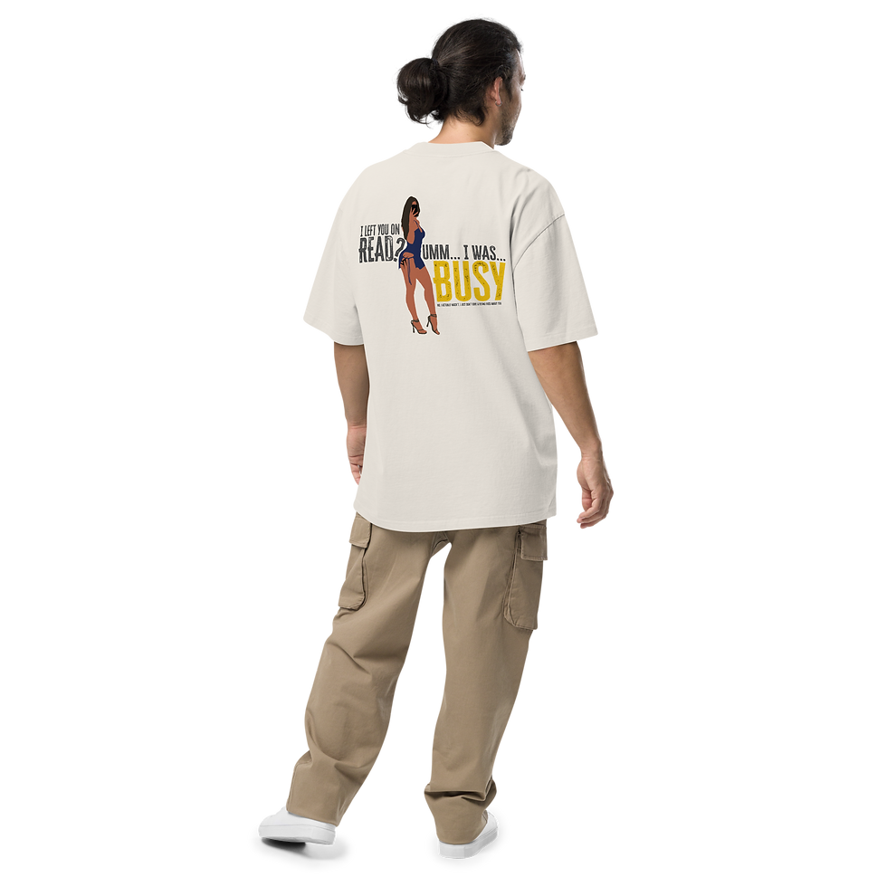 Thumbnail: Left on Read Faded Bone Oversized Tee | Tonzobeast Original