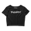 Thumbnail: Front view of the Tonzobeast Mark I Women's Black Crop Tee with bold white logo.