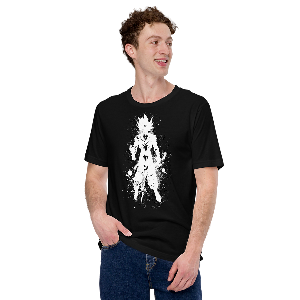 Thumbnail: Male model rocking the Saiyan Beast Tee with confidence.