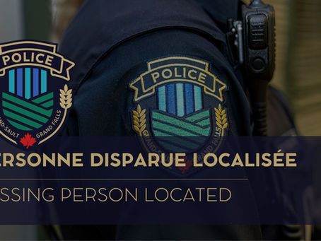 Personne disparue localisée