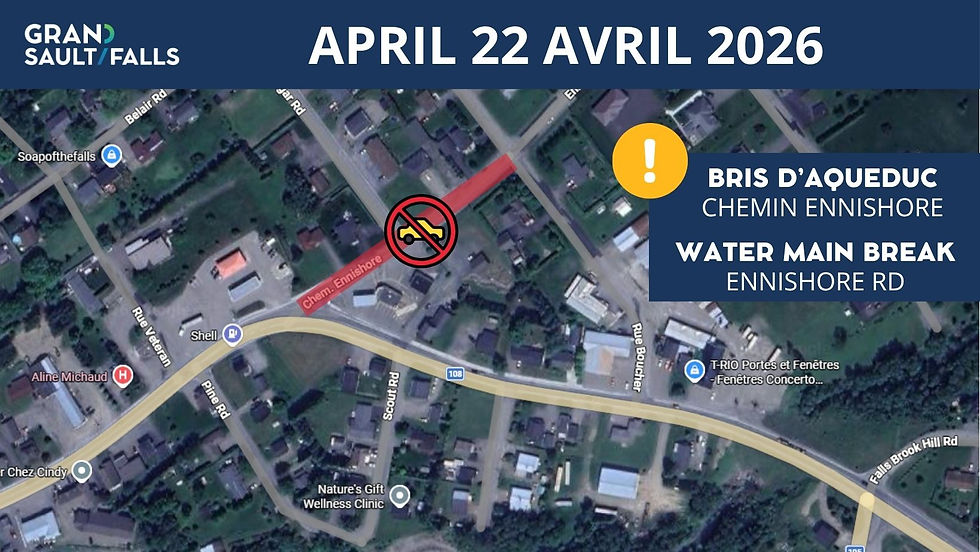 Bris d'aqueduc, chemin Ennishore, Grand-Sault