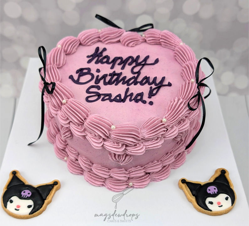 Heart Shaped Cake with a Hint of Kuromi