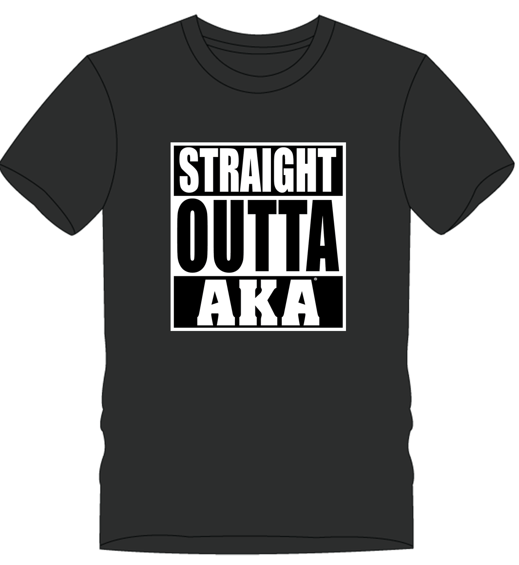 Men's "Straight OUTTA AKA" Black T-shirt