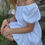 Thumbnail: Short Sleeve Off the Shoulder Cotton Gauze Mini Dress