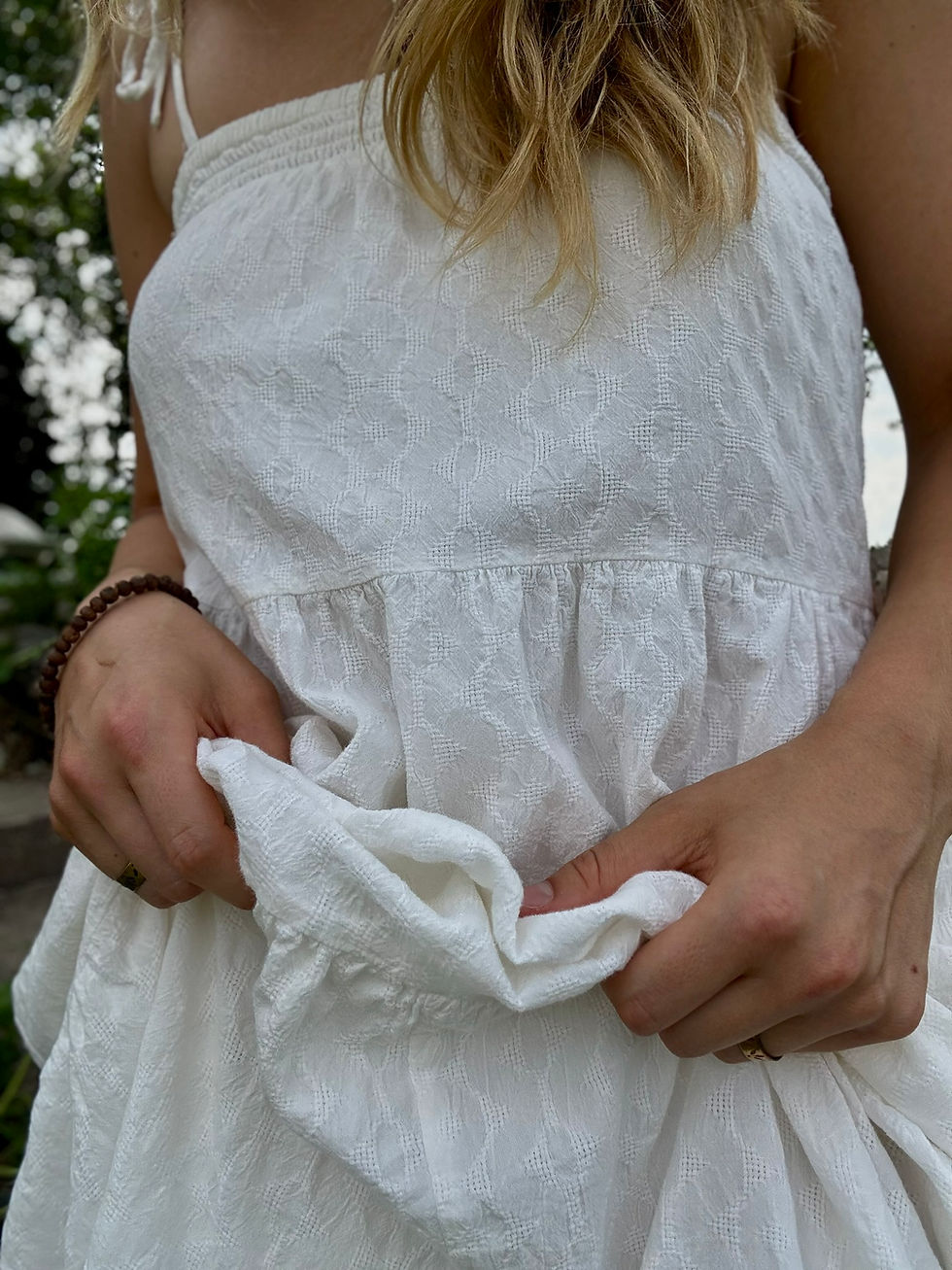 Thumbnail: Full Length Tiered Cotton Maxi Dress