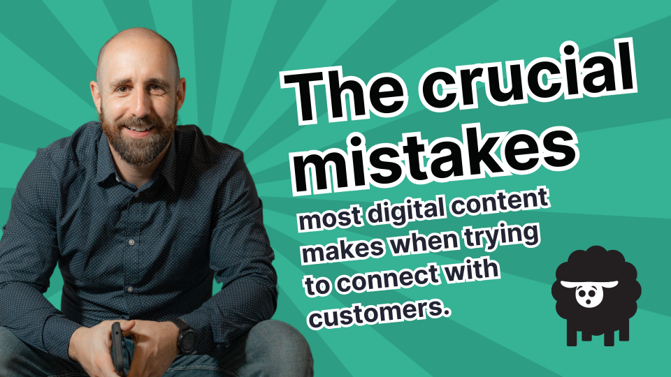 Tom next to the heading 'The crucial mistake most digital content makes when trying to connect with customers.