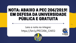 Nota: ABAIXO A PEC 206/2019! EM DEFESA DA UNIVERSIDADE PÚBLICA E GRATUITA