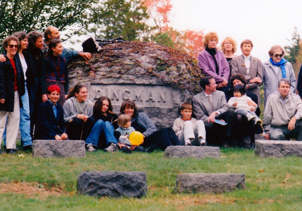 Dingman boulder with Dingman descendants