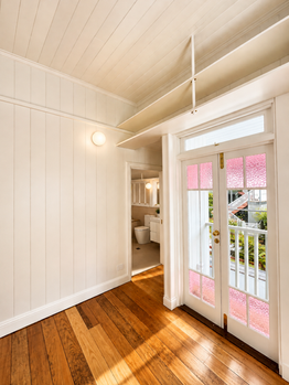 Freshly repainted Queenslander hallway in West End, Brisbane.