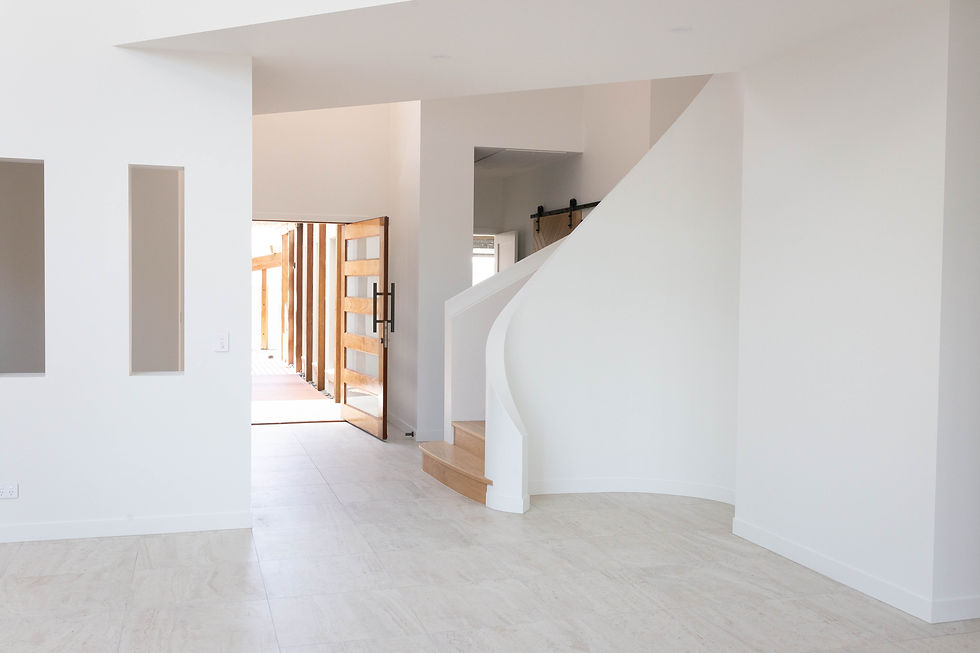 Curved walls in interior repaint in Newport
