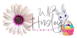 WP Horsley logo with black text and flower