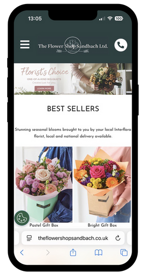 Example of The Flower Shop's eflora florist website