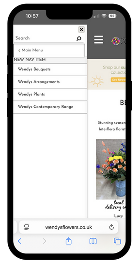 Example of Wendy's Flowers' eflora florist website