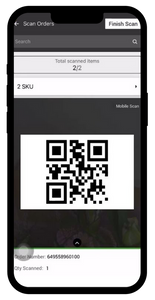 Scanning an order with FarEye