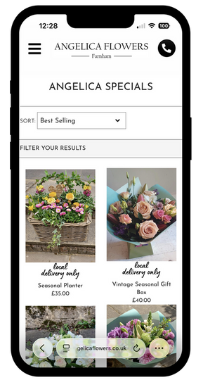 Angelica Flowers website example